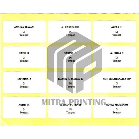 Jual Jasa Cetak Print Label Undangan 103 Putih Label Undangan Murah