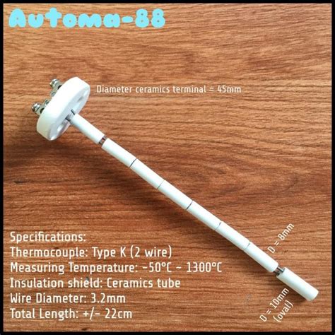 Jual High Temperature Sensor Thermocouple Type K C Keramik Untuk