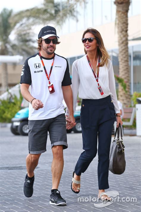 Fernando Alonso Mclaren With His Girlfriend Lara Alvarez At Abu Dhabi Gp