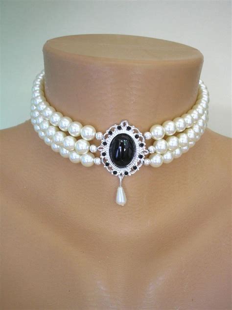 3 Strand Preciosa Pearl Choker Indian Bridal Choker Downton Abbey Jewellery Pearl Bridal