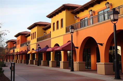 Premium AI Image A Row Of Red Awnings With A Purple Awning