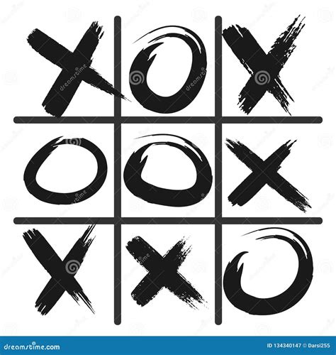 Tic Tac Toe Game Icon Black Isolated On White Background Vector