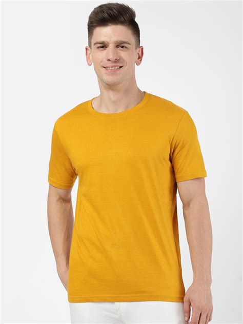 buy rb men mustard yellow  shirt tshirts  men  myntra