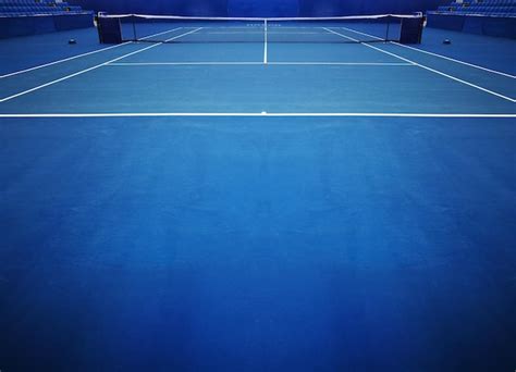 Premium Photo View Of Blue Tennis Court