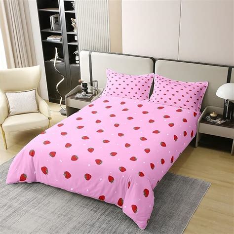 100 Cotton Kawaii Strawberry Bedding Set Strawberry