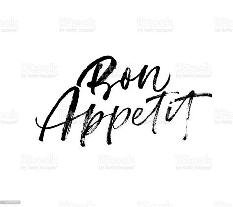 Bon Appetit Card Hand Drawn Lettering Background Modern Vector Brush