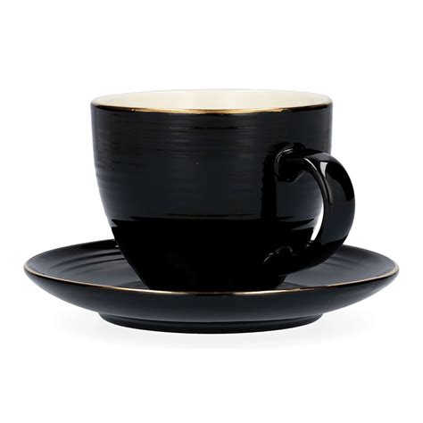 Tasse Mit Untertasse Homla Ellie Black 230 Ml Coffeefriend