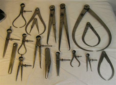 VINTAGE LOT OF 17 DIVIDER CALIPERS METAL WORKING MACHINIST TOOLS