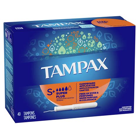 Tampax Cardboard Tampons Super Plus Absorbency Anti Slip Grip