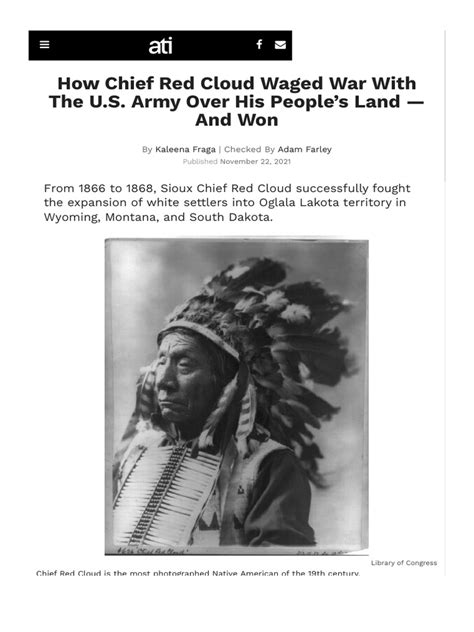 red cloud  lakota chief      army  won