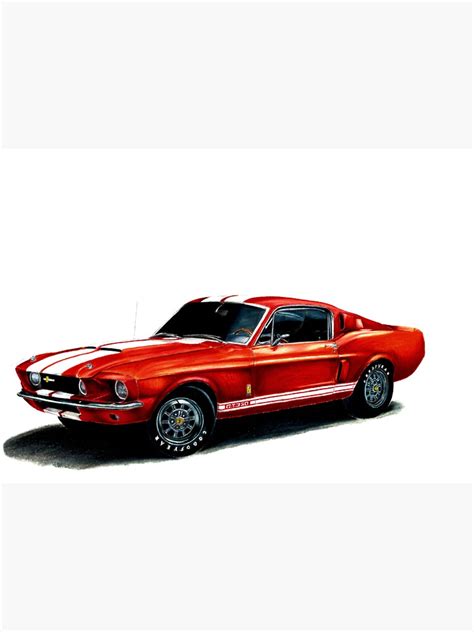 "Colored pencil drawing of Ford Mustang GT350 Shelby from 1967" Sticker ...