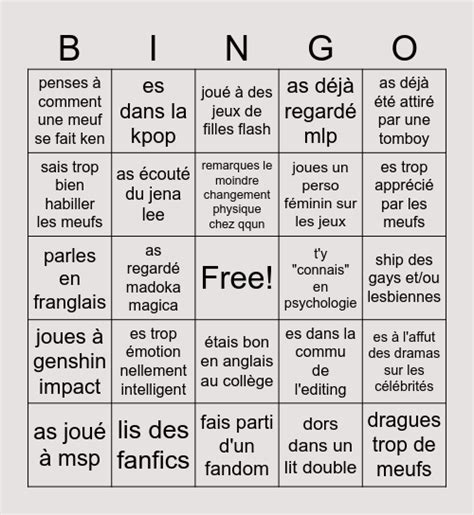 T Gay Si Tu Bingo Card