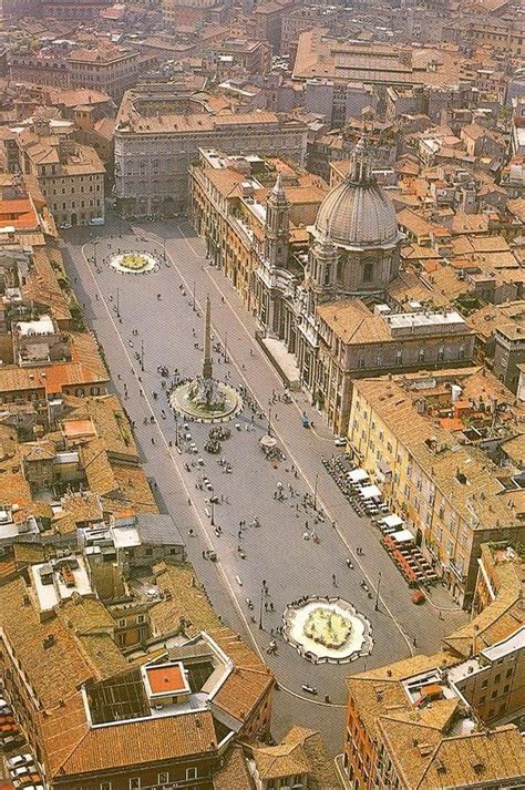 An Unusual Air View Of Piazza Navona Rome Italy Roma Roma Italia