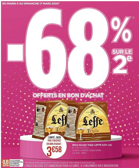 Promo Bière Blonde Triple Leffe 8 5 Vol chez Supermarchés iCatalogue fr