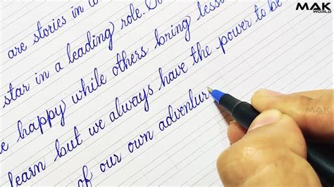 Beautiful Cursive Handwriting With Normal Ball Pen Ball Pen Handwriting In English Youtube