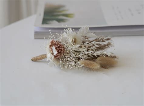 Boho Wedding Boutonniere Boutonni Res Bunches Dried Flower Etsy