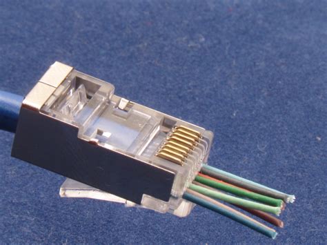 Rj45 Shielded Pass Thru Connector For Cat6 Cable T568b Cable Enterprise