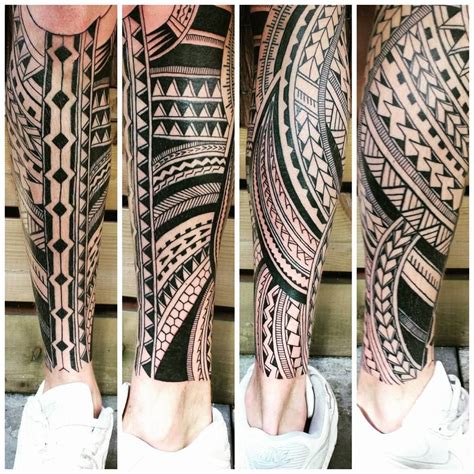 polynesian tattoo design leg - Fred Simone