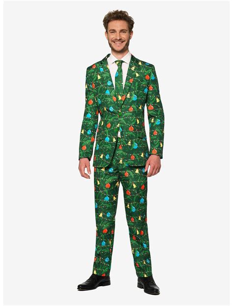 Suitmeister Mens Christmas Green Tree Christmas Light Up Suit Hot Topic