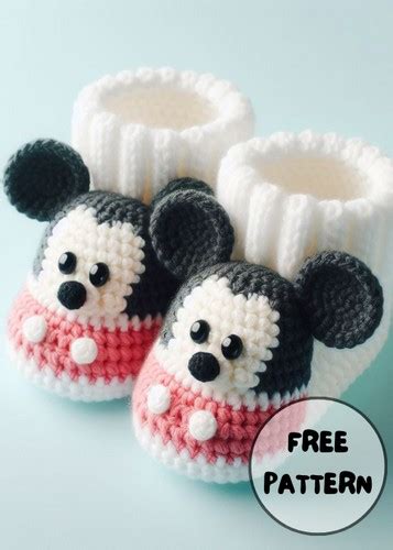 Crochet Mickey Mouse Baby Booties Amigurumi Idea The Amigurumi