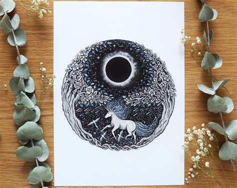 Solar Eclipse: the Keeper Pen Drawing, Sun, Moon, Night, Nature ...