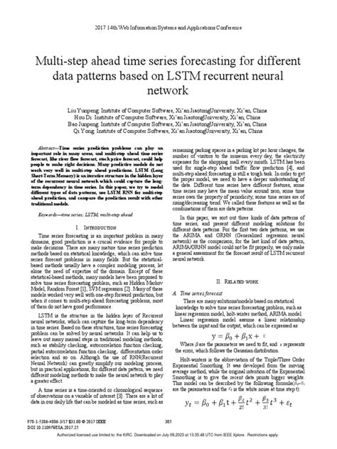 Multi Step Ahead Time Series Forecasting For Different Data Patterns