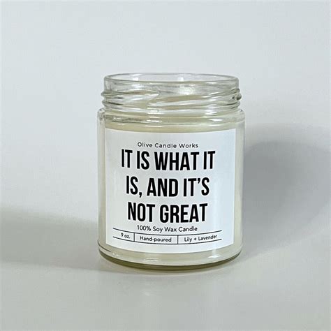 It Is What It Is And Its Not Great Cynical Humor Humorous Candle