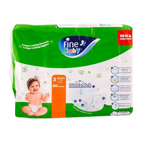 Purchase Fine Baby Diapers Medium No 3 6 11kg Jumbo Pack 60 Pack