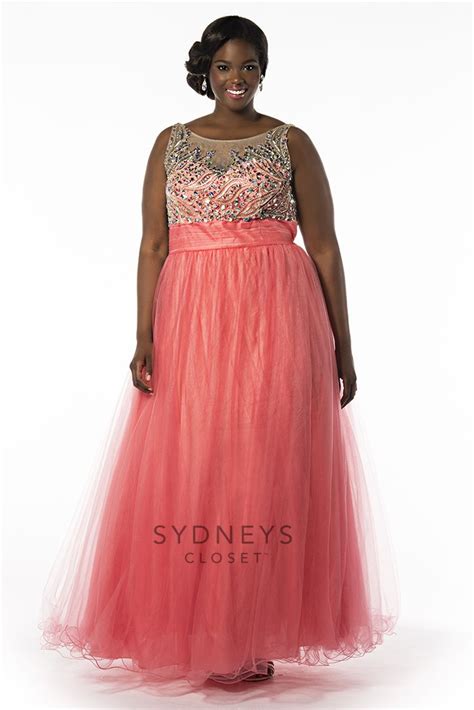 2015 Prom Plus Size Gown In Pretty Pink Sherbet Plus Size Prom Dresses Plus Size Formal