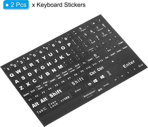 PATIKIL Calcomanías para teclado inglés paquete de 2 fundas