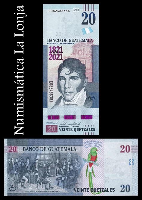 Guatemala 20 Quetzales Mariano Gálvez Conmemorativo 2021 Pick 128 Sc