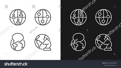 Geopolitics Process Pixel Perfect Linear Icons Royalty Free Stock