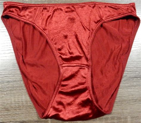 VINTAGE LERNER NY CO INTIMATES SECOND SKIN SATIN BIKINI PANTIES RED SZ L EBay