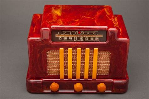 Red + Yellow Catalin Art Deco Addison 5 "Courthouse" Radio | Radios | Decophobia | 20th Century ...