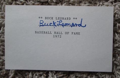 Buck Leonard Autograph Signed 3 X 5 Index Card Negro League Baseball