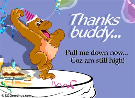 Thanks Buddy Free Birthday Thank You ECards Greeting Cards 123