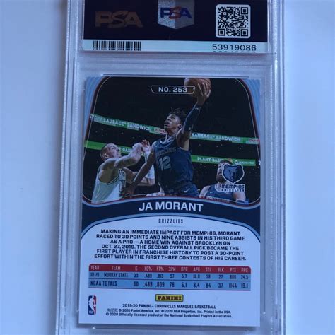 2019 Panini Chronicles Ja Morant Rookie Card Gem