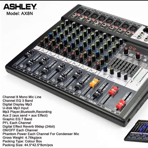 Mixer Ashley Ax N Channel Usb Bluetooth Lazada Indonesia