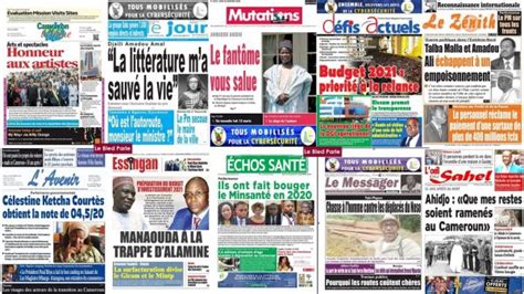 Cameroun La Revue De Presse Du Lundi 30 Novembre 2020 Lebledparle