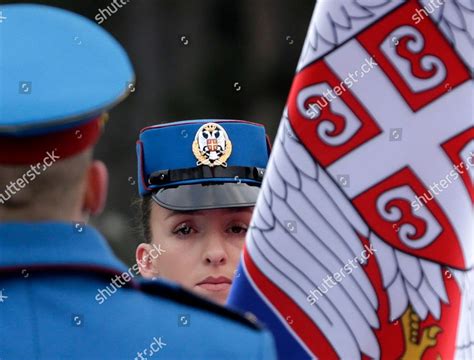 Members Serbian Army Guard Honor Raise Editorial Stock Photo Stock