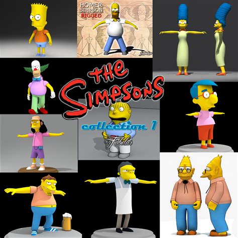 Simpsons collection 1 3D model rigged | CGTrader