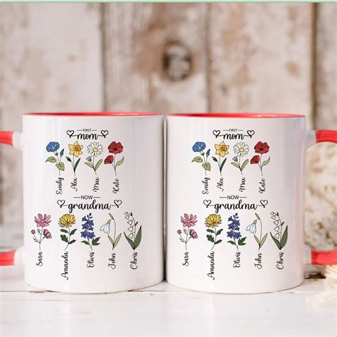 Mothers Day Mug Custom Birth Month Birth Flower Mug Grandmas Garden