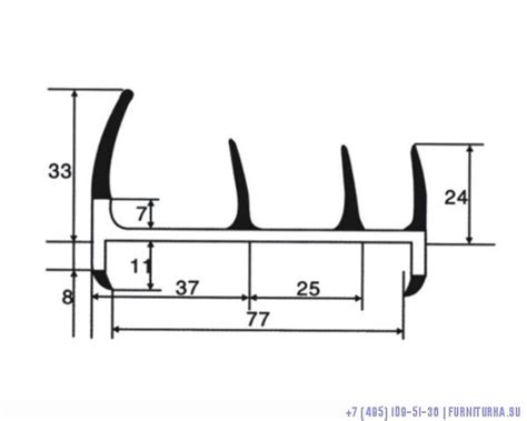 Уплотнитель резинопластиковый 77 мм (Арт 58977) купить с доставкой