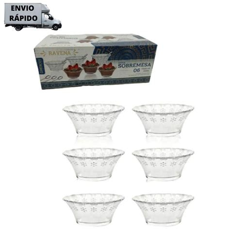 Jogo De Sobremesa Pote Tigela Petisco De Vidro Bowl 6pcs Shopee Brasil