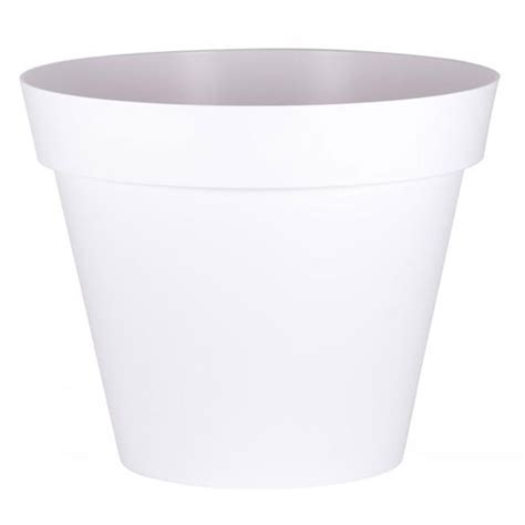 Pot Rond Toscane Xxl X Cm L Blanc Eda Plastique