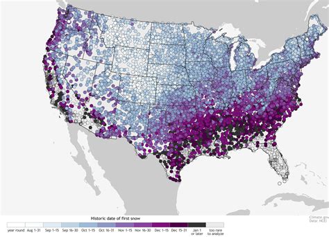 The U.S. First Snow Map