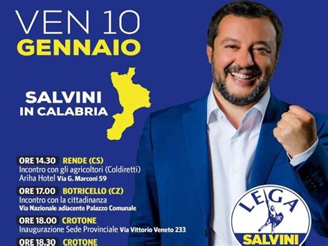 Regionali Salvini Torna In Calabria Il Tour Domani Da Rende