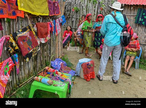 Traveler explores the Guna Yala culture Stock Photo - Alamy