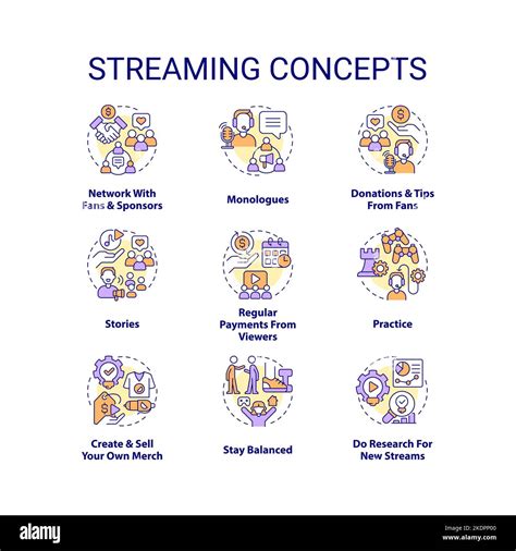 Streaming Concept Icons Set Stock Vector Image And Art Alamy