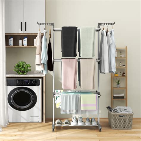 Rebrilliant Foldable Clothes Drying Rack Oversized 4 Tier Collapsible